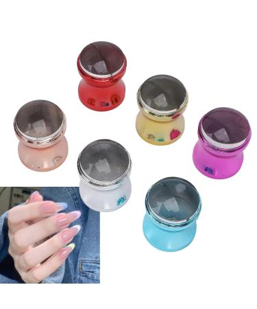 6pcs Transparent Nail Art Stamper Set - Soft Silicone Tool for DIY Manicure & Nail Decoration | International Shipping - Buy Online on GoSupps.com