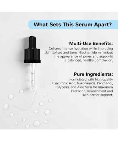 Hyaluronic Acid Serum for Face Deep Hydration & Plumping Lightweight No Fragrance Skin Smoothing Moisture-Locking Effect - Buy Online on GoSupps.com