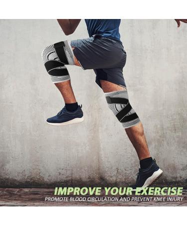 Ruilaibao Adjustable Knee Support Brace 1 pack Compression Knee Sleeves for Men Women Use for Meniscus Tear Arthritis Tendinitis Ligament Injury Weight Lifting Anti Slip Knee Brace (Gray Medium) Gray Medium - Buy Online on GoSupps.com