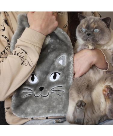 SOXO Plush Hot Water Bottle Cover Hand Warmer for Neck & Back Pain Relief - Kids Cat Design - Buy Online on GoSupps.com