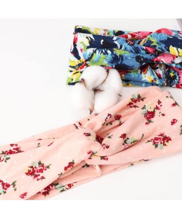 Dreshow 4-Piece Women's Elastic Headbands - Cute Soft Hair Accessories for Yoga Sports & Fitness - Pink White & Navy Blue - Buy Online on GoSupps.com