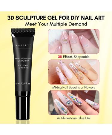 Makartt Sculpture Gel - 3D Carving Gel for DIY Nail Designs - Nail Sculpting and Carving Gel - Manicure Nail Decoration - 1pcs - Buy Online on GoSupps.com