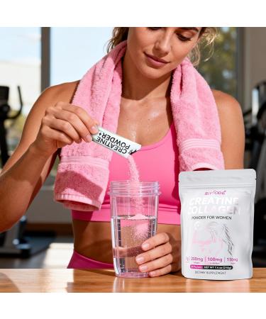 BIYODE Creatine Powder Sticks for Women: 5g Creatine 200mg Collagen L-Carnitine & Inositol for Workout Recovery & Endurance Support Pink Drink Packets 30 Servings - Buy Online on GoSupps.com