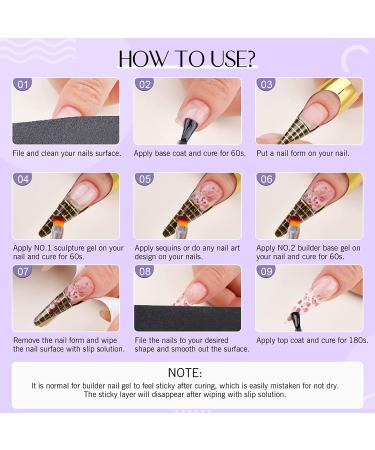 Saviland Builder Nail Gel Kit - Clear Sculpture & Builder Base Gel Extension Set with Nail Art Brush - 60g - Buy Online on GoSupps.com