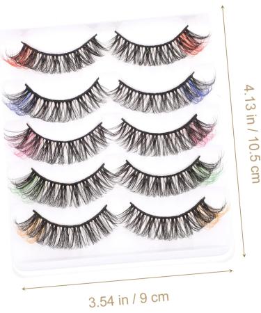 FRCOLOR 10 Pairs Color five pairs of eyelashes cat eye lashes false lashes with color colored lashes wispy lashes fake eyelashes false eyelashes eye glitter Imitation Russia Assorted - Buy Online on GoSupps.com