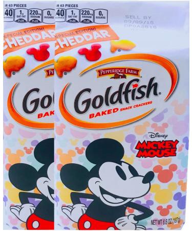NEW Pepperidge Farm Goldfish Baked Special Edition Cheddar Mickey Mouse Net Wt 6.6 Oz (2) 6.6 Ounce (Pack of 1)