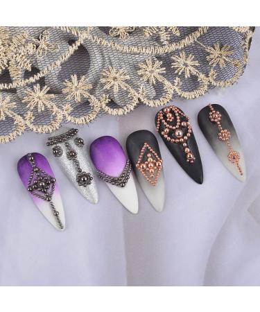 MEILINDS 3D Nail Caviar Beads - 4 Colors Metal Nail Art Gems for Acrylic Manicure (3 Boxes) - Buy Online on GoSupps.com