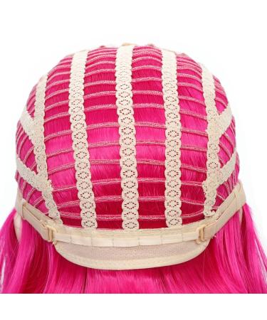 SHINYSHOW 12 Inch Hot Pink Bob Wig with Bangs - Straight Synthetic Hair Cosplay & Daily Party Wig for Women - International Shipping Available - Buy Online on GoSupps.com