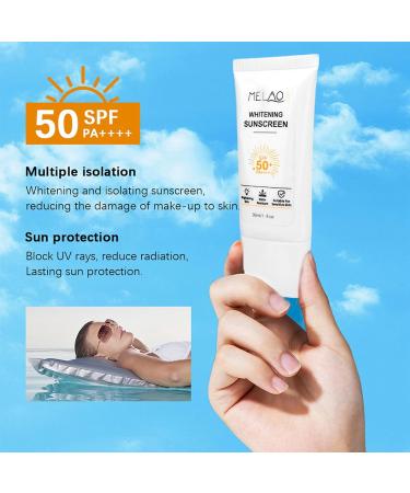 Hydrating SPF 50 Face Sunscreen with Vitamin C Niacinamide & Hyaluronic Acid - Oil Free Clear Formula for All-Day Protection - Portable Sunscreen for Women - Buy Online on GoSupps.com