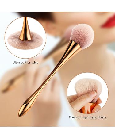 2-Piece Large Mineral Powder & Nail Kabuki Makeup Brush Set - Soft Fluffy Brushes for Full Coverage Loose Powder, Bronzer & Blush - Rose Gold - Buy Online on GoSupps.com