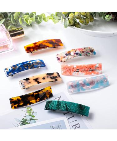 8-Piece Cellulose Acetate Hair Barrettes - Tortoise Shell French Design Clips for Women and Girls - Buy Online on GoSupps.com