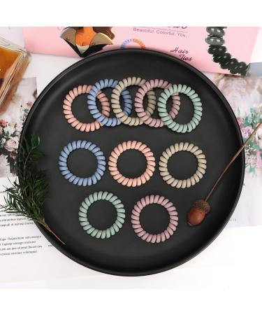 Jesslab Spiral Hair Ties - 10 Pcs Traceless Plastic Coil Ponytail Holders for Women & Girls - No Damage Hair Accessories Color Sorted (#26) - Buy Online on GoSupps.com