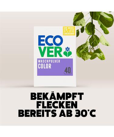 Ecover Color Washing Powder Concentrate Lavender 3kg - Eco-Friendly Detergent for Natural Colored Clothing (40 Wash Loads) - Buy Online on GoSupps.com