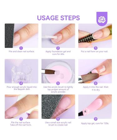 Saviland Acrylic Nail Kit - Professional Long-Lasting Clear/Nude/Pink Acrylic Powder and Liquid Set with Brush and Cuticle Oil - Beginner-Friendly DIY Nail Art - Buy Online on GoSupps.com