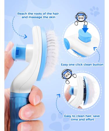 RIFNEEIM Cat Grooming Glove Brush with Self Cleaning Slicker - Pet Hair Remover & Massage Tool for Cat Dog - Buy Online on GoSupps.com