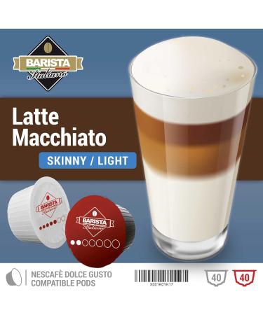 Barista Italiano - Latte Macchiato Light - 80 Capsules Compatible with Dolce Gusto * machines (80 Capsules 40 Portions) | With Skimmed Milk - Buy Online on GoSupps.com