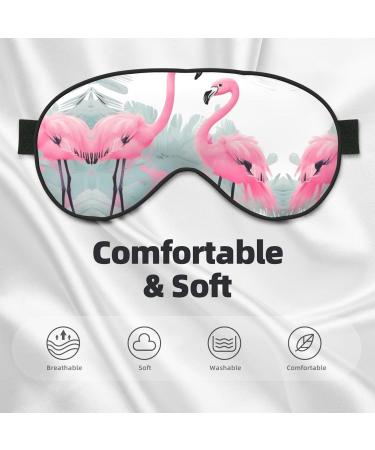 Two Flamingo Eye Mask - Soft Adjustable Sleep Mask for Men & Women | Comfortable Nighttime Eye Cover - Perfect for Travel & Relaxation - Buy Online on GoSupps.com