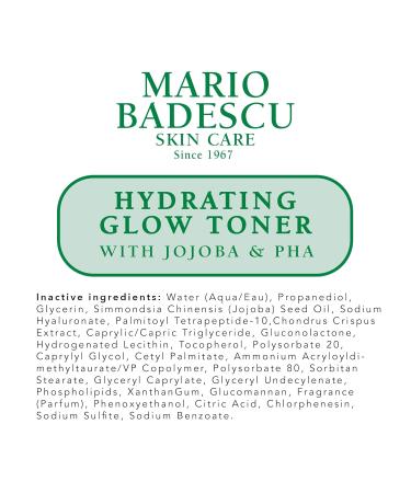 Mario Badescu Hydrating Glow Toner - Jojoba & PHA for Radiant Skin | Brightening Facial Toner & Serum - Buy Online on GoSupps.com