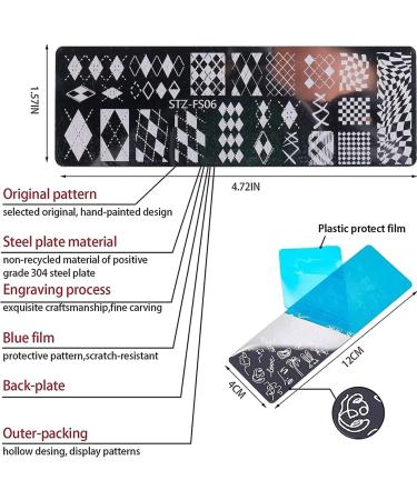 RUNRAYAY 12pcs Retro Theme Nail Stamping Plate Kit - Flower, Snake, Butterfly Patterns for Thanksgiving & Christmas Nail Design - DIY Print Manicure Salon - Buy Online on GoSupps.com
