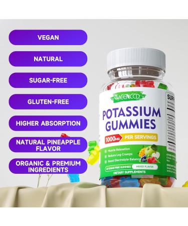 Potassium Citrate Gummies 1000mg High Potency Potassium Supplement Gummies for Adults Women & Men Potassium Gummies Support Leg Cramps & Muscle Health Pineapple & Mixed Fruit Flavor - Buy Online on GoSupps.com