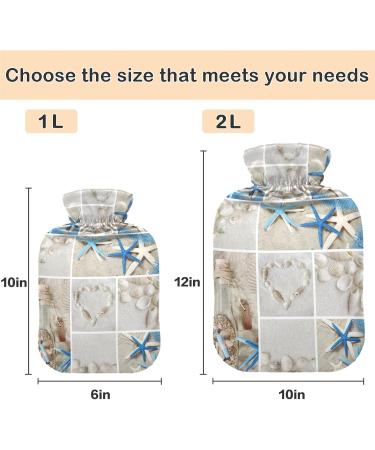 Naanle Summer Shells Heat Bottle - 1L Transparent Hot Water Bottle for Bed Hand & Foot Warmer Pain Relief & Heat Therapy - Buy Online on GoSupps.com