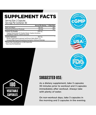 Beast Sports Nutrition Creature - 180 Veg Capsules for Strength & Energy | 5 Creatine Forms, 60 Servings - Buy Online on GoSupps.com