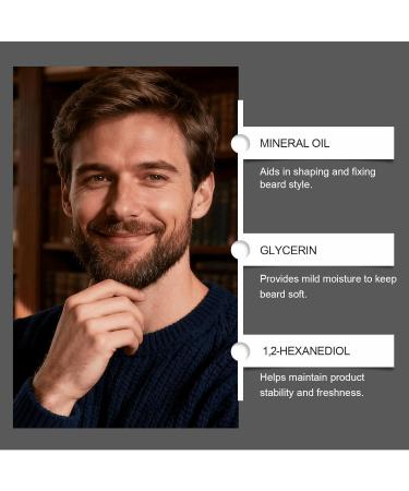 Huile de soin de la barbe pour hommes - D finit les contours naturels de la barbe adoucit et fa onne les poils du visage hydratant simple pour les soins quotidiens (1pcs) - Buy Online on GoSupps.com