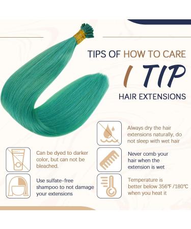 Runature Real Hair Extensions I Tips - 45cm Teal & Green Cold Fusion 25g | Invisible I Tip Extensions - Buy Online on GoSupps.com