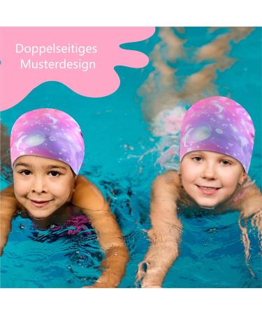 Yanc Bathing Cap for Girls | Waterproof Swim Cap with Ear Protection & Nasal Clipping Earplugs | Perfect for Long & Short Hair | Dolphin Design - Buy Online on GoSupps.com