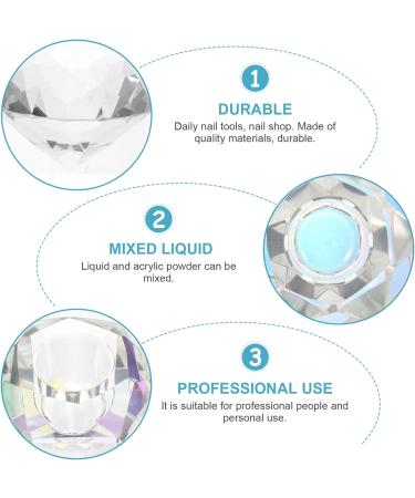 FRCOLOR 3 Pcs Nail Art Crystal Cup Glass Container with Lid Liquid Powder Dappen Dish Manicure Care Tools Nail Tech Clear Fingernail Polish Nail Art Dish Cup White With Cover Cup Bowl 5.5x5.5cmx3pcs Whitex3pcs - Buy Online on GoSupps.com