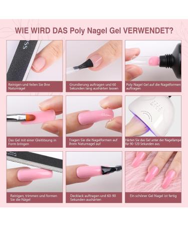 Aubss Poly Nail Gel 60ml - Pink Acrylic Builder Gel for Quick Nail Extensions | DIY & Salon Use | Rosa 1 Pack - Buy Online on GoSupps.com