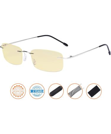 CessBlu Blue Light Blocking Glasses for Men & Women | Anti-Glare UV Protection Rimless Eyeglasses for Reading & Computer Use - Buy Online on GoSupps.com