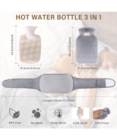 Premium Heat Bottle with Cover - Fluffy Hot Water Bag for Neck Shoulder Back & Waist | Ideal for Adults & Children | International Shipping Available - Buy Online on GoSupps.com