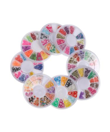Healeved 8 Boxes Soft Pottery Nail Decorations Decorative Clay Patch Fruit Slices Scrapbooking Embellishment Nail Embellishments Nail Accessories Diy Polymer Clay 3d Nail Flakes Cartoon