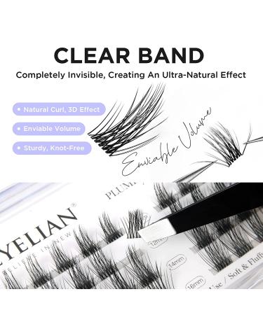 BEYELIAN Cluster Lashes 48 Individual False Eyelashes Extension - Style 5 0.07 12mm Clear Band | Natural Look, Reusable, Luxury Quality - Buy Online on GoSupps.com