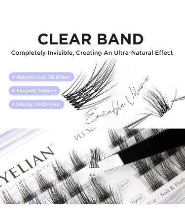 Beyelian C Curl Cluster Eyelashes - 48 PCs 0.07mm 16mm Luxury DIY Extensions - Super Thin Transparent Band for Home Use - Buy Online on GoSupps.com