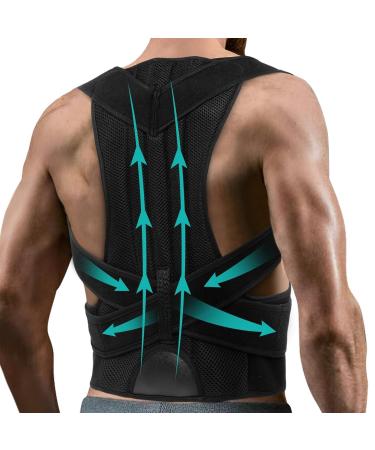 Breathable Back Brace Posture Corrector for Women and Men Back Straightener Hunchback Correction Lumbar Support Shoulder Neck Posture Support for Improve Back Posture Black S Black S