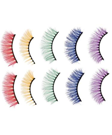 minkissy 10 Pairs Fake Eyelashes Performance Eyelashes Costume Eyelashes Easter False Eyelashes Colored Eyelashes Bulk Eyelashes Fluffy Fake Lashes 3d Clothing Imitation Delicate - Buy Online on GoSupps.com