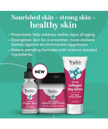 TruSkin Collagen Peptides Serum for Face Vegan Collagen Ceramides & Superfruits for Radiant Skin 1 fl. Oz International Shipping - Buy Online on GoSupps.com