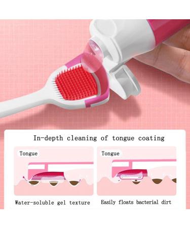Probiotic Tongue Cleaning Gel Set & Brush - Oral Hygiene Brush & Tongue Scraper - Peach Flavor 2 Pack - Buy Online on GoSupps.com