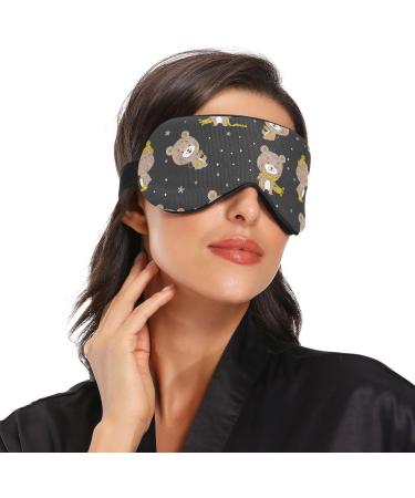 Haskirky Light Blocking Eye Mask - Adjustable Unisex Travel Mask for Deep Sleep and Meditation - Goodies Bears Pattern - Buy Online on GoSupps.com