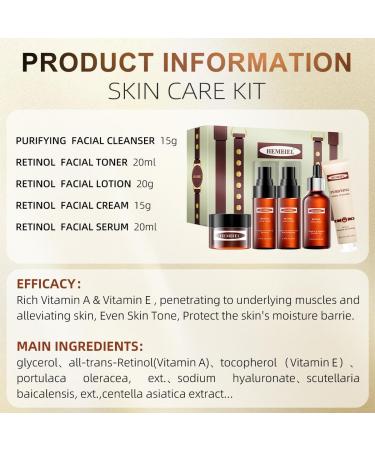 5 Piece Retinol Anti Aging Skin Care Set for Women Gifts for Women Skin Care Routine Kit Face Cleanser and Face Cream Face Serum  - Buy Online on GoSupps.com