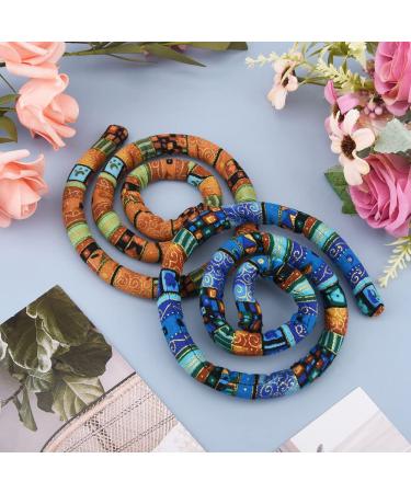 Spiral Hair Ties Set - No Damage, Bendable Design for Dreadlocks, Long Ponytails - 2pcs with Bag (Blue Yellow) - Buy Online on GoSupps.com