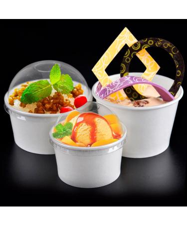 Frozen Dessert Cups Ice Cream Cups Disposable Paper Dessert Bowls Party Supplies Treat Cups for Hot Cold Food 100PCS - Buy Online on GoSupps.com