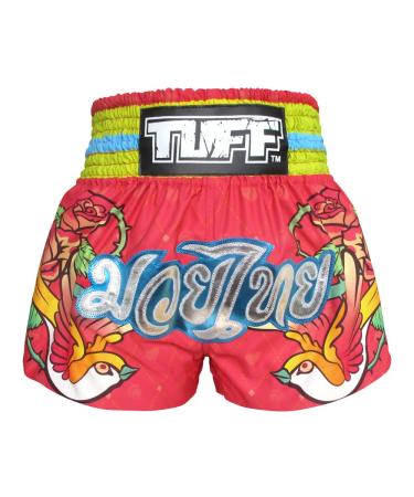 Tuff Sport Boxing Muay Thai Shorts Women Girls Kick Martial Arts Training Gym Clothing Trunks Pink Rose X-Large