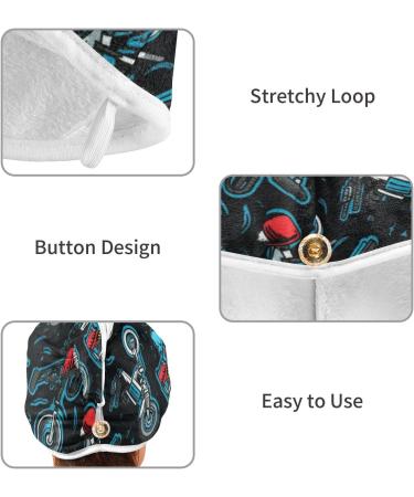 Cool Motorbike Hair Towel 2 Pack - Super Absorbent Quick Dry Hair Turbans for Women & Girls - Buy Online on GoSupps.com