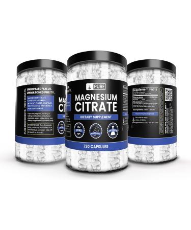 Pure Magnesium Citrate 730 Capsules - Lab Verified, No Fillers - 730 Count - Buy Online on GoSupps.com