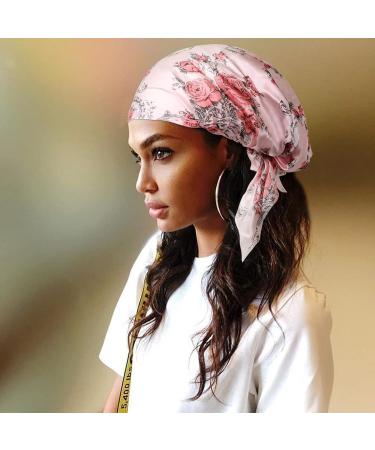 Rose Print 100% Mulberry Silk Hair Bonnet for Frizzy Natural Curls - Ideal Gift for Ladies - Buy Online on GoSupps.com