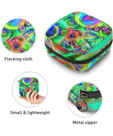 Abstract Green Geometric Art Period Bag: Sanitary Napkin & Makeup Storage Pouch - Buy Online on GoSupps.com