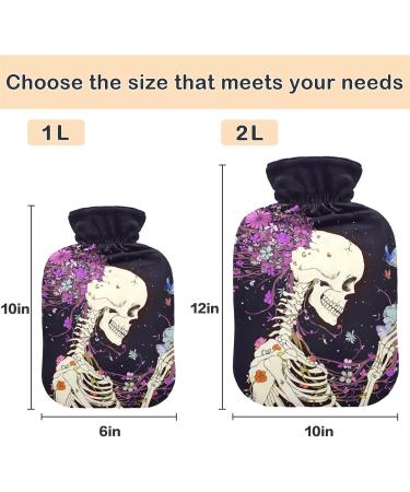 Naanle Skull Hot Water Bottle - 1L Transparent Heat Bottle for Bed & Hand Warmers | Pain Relief & Cold Therapy Solution for Winter - Buy Online on GoSupps.com